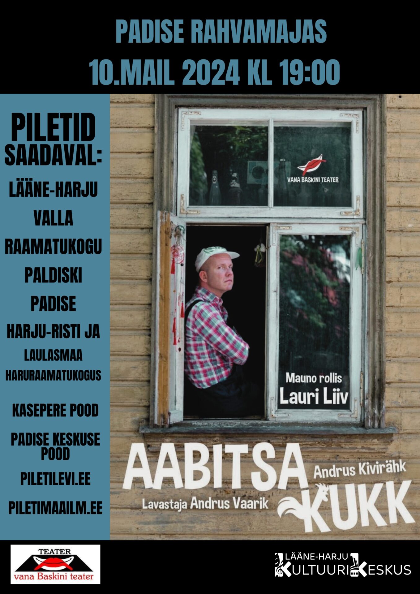 Andrus Kivirähk ”Aabitsa kukk” Padise rahvamaja 10.mai kell 19:00-20:30